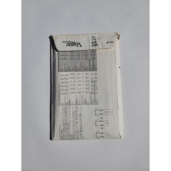 Vogue 8297 Misses Dress Pattern 1980s Size 8 Uncut Vintage - Picture 2 of 2